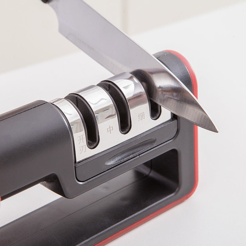 Professional 3-Stage Knife Sharpener – Diamond Quick Sharpener for Kitchen Knives