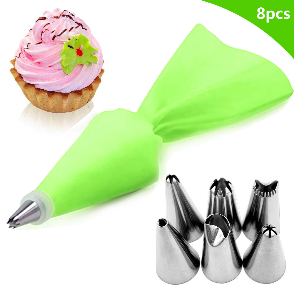 Cake Decorating Piping Set  6-26 Nozzle Pastry Bag Tool for Baking & Desserts