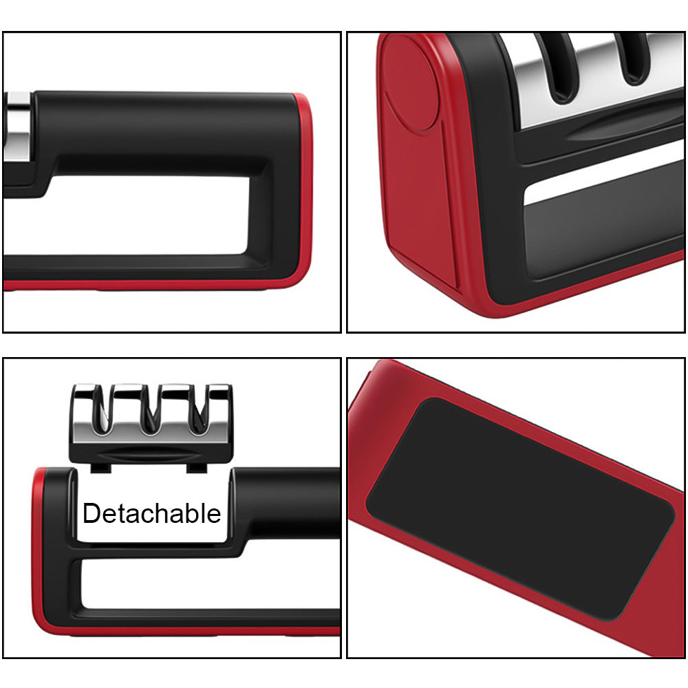 Professional 3-Stage Knife Sharpener – Diamond Quick Sharpener for Kitchen Knives
