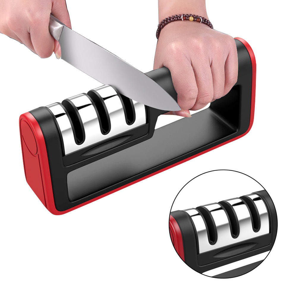 Professional 3-Stage Knife Sharpener – Diamond Quick Sharpener for Kitchen Knives