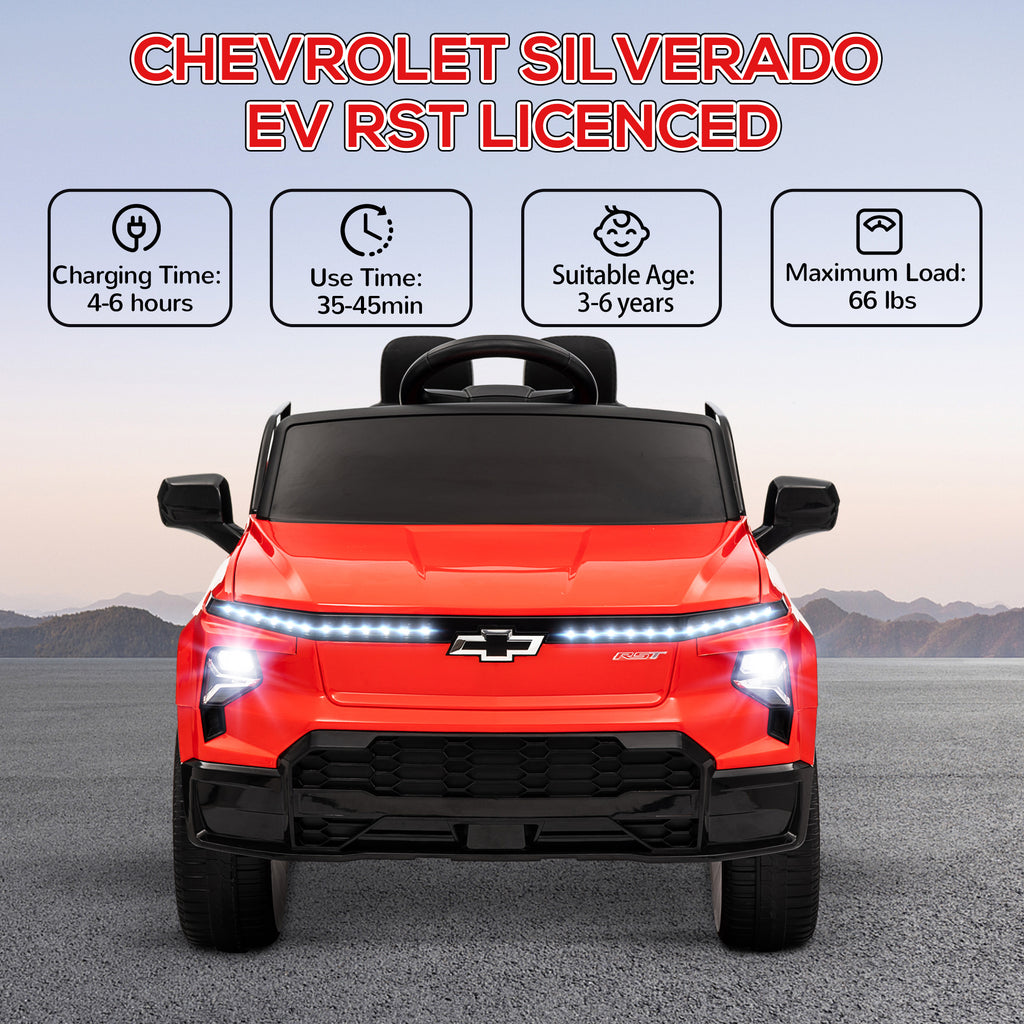 12V Chevrolet Silverado EV RST Licensed Kids Electric Ride-On Car with Parent Remote Control