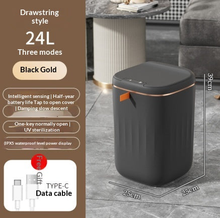 Smart Trash Can With Lid For Bedroom