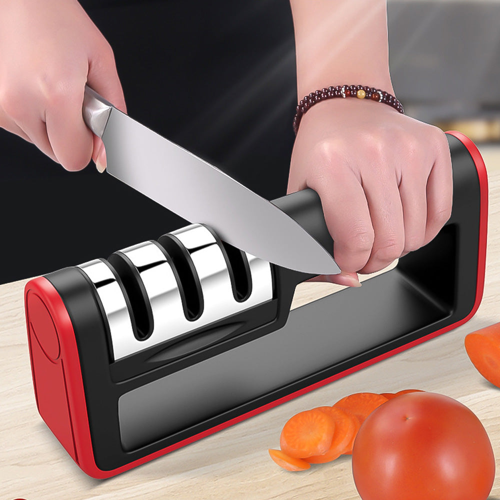 Professional 3-Stage Knife Sharpener – Diamond Quick Sharpener for Kitchen Knives