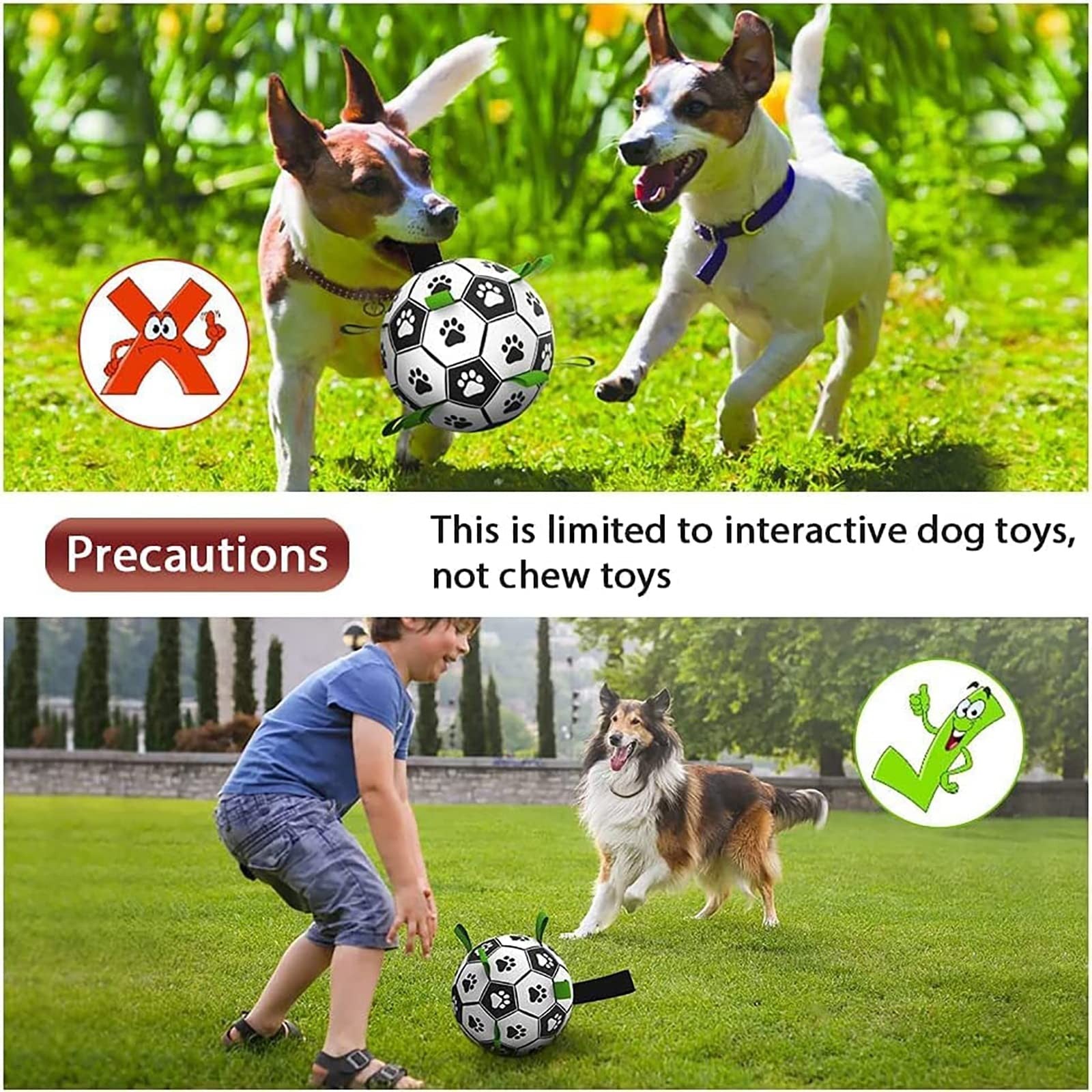 Interactive Dog Football Toy Durable Fetch & Tug Ball for Dogs