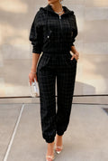 Chanel-Style Tweed Hooded Set | Women’s Plaid Zip-Up Co-ord