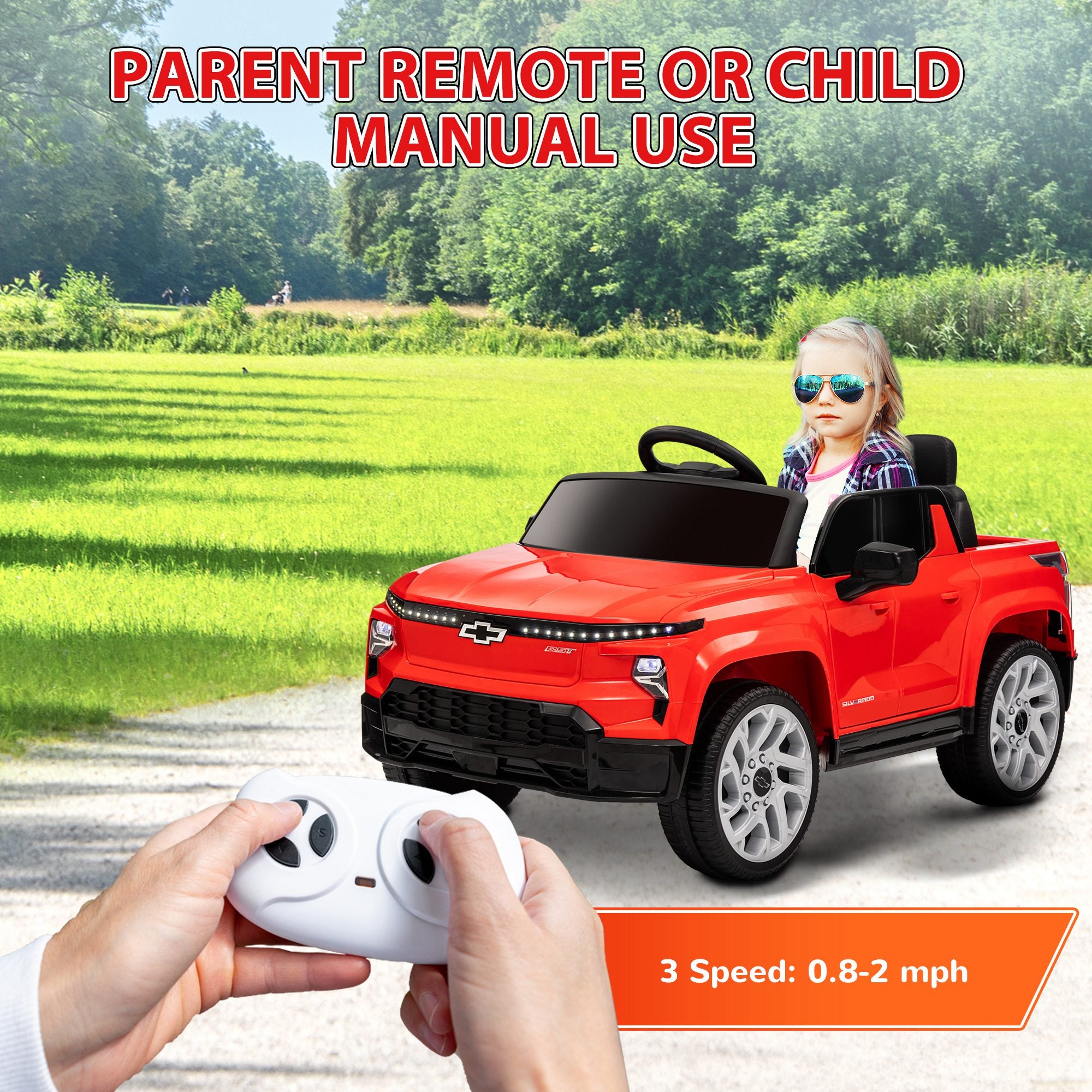 12V Chevrolet Silverado EV RST Licensed Kids Electric Ride-On Car with Parent Remote Control