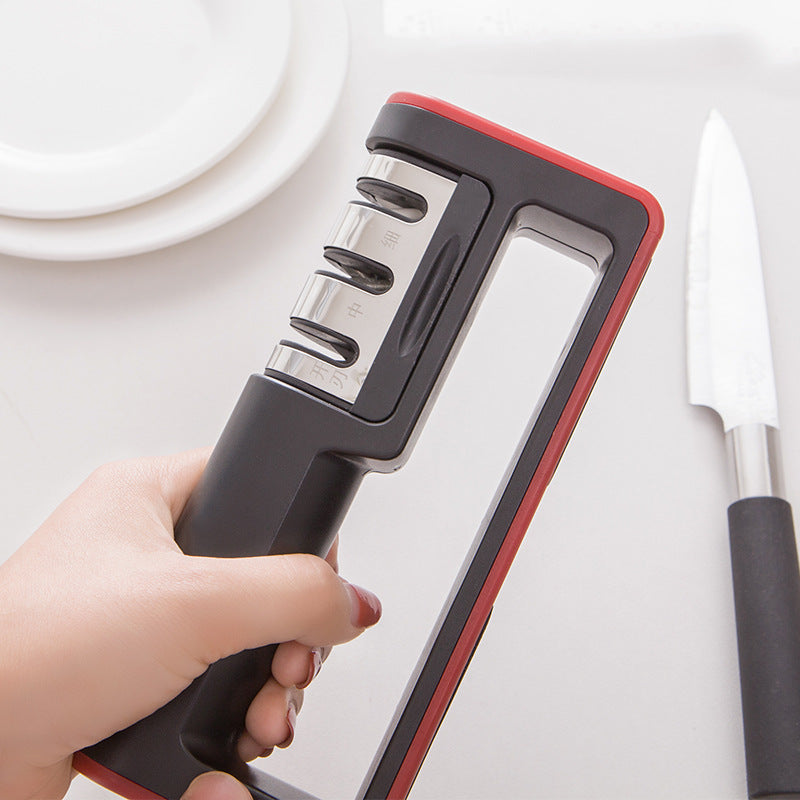 Professional 3-Stage Knife Sharpener – Diamond Quick Sharpener for Kitchen Knives