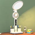 LED Clock Desk Lamp – Dimmable Study Light with USB Charging & Eye-Protection Design
