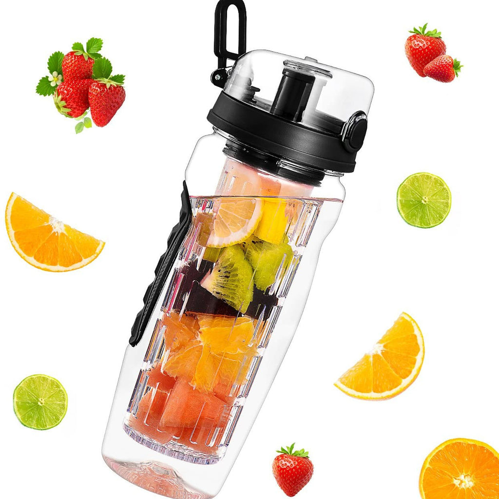 32oz Fruit Infuser Water Bottle – BPA-Free Sports Hydration Bottle with Removable Infuser